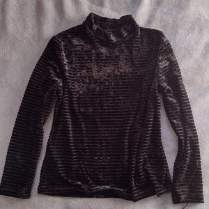 RMLA 3/4 sleeve velvet top with see through ribbing XS